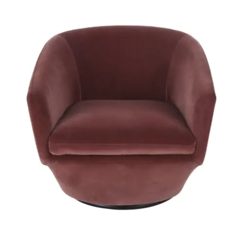 ou trouver deco moderne incurvee Fauteuil pivotant en velours terracotta