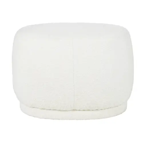 ou trouver deco moderne incurvee Pouf ovale en bouclettes blanches