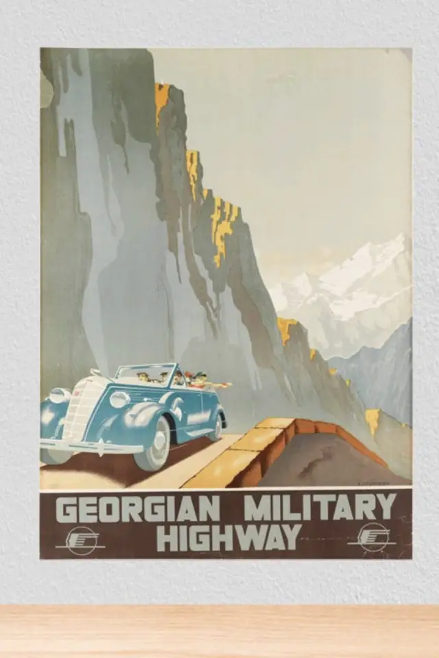 Ou trouver affiche voyage Géorgie voiture georgian military highway