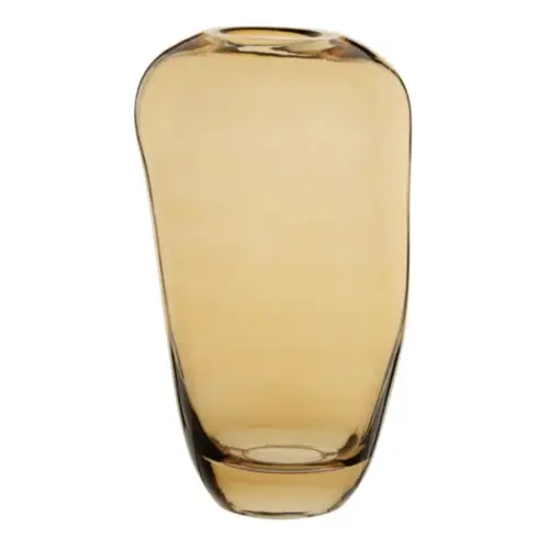 accessoire deco slow dessus buffet Vase en verre marron brillant H25