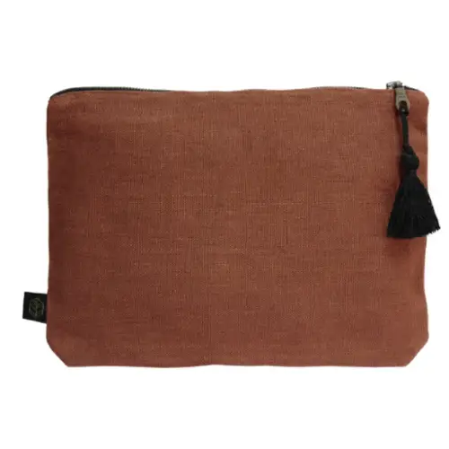 accessoire relooker salle de bain pas cher Pochette Mansa brique 29X22cm