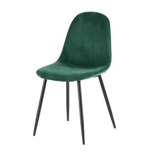 couleurs addict salle a manger Maisons du Monde Chaise style scandinave en velours vert sapin