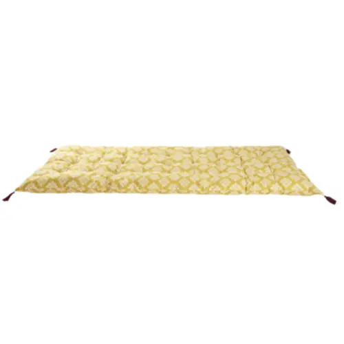 deco meuble coin lecture exemple Matelas gaddiposh en coton jaune motifs graphiques blancs 90x190