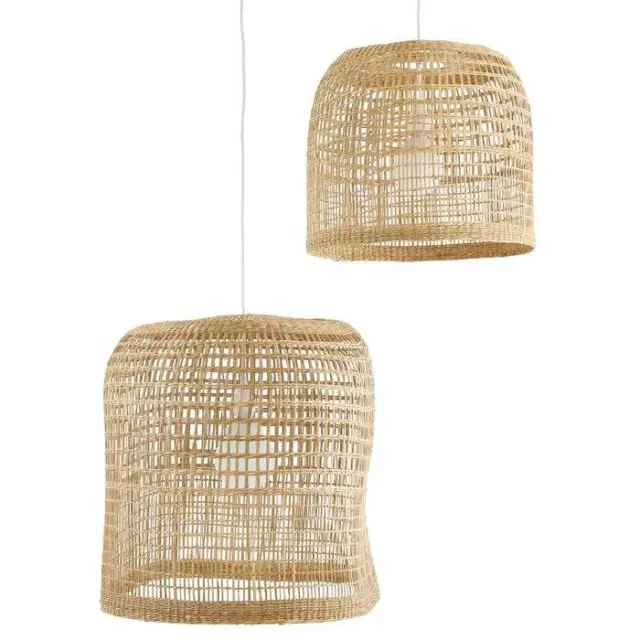 deco minimaliste chaleureux soldes Suspension artisanale herbier tressé