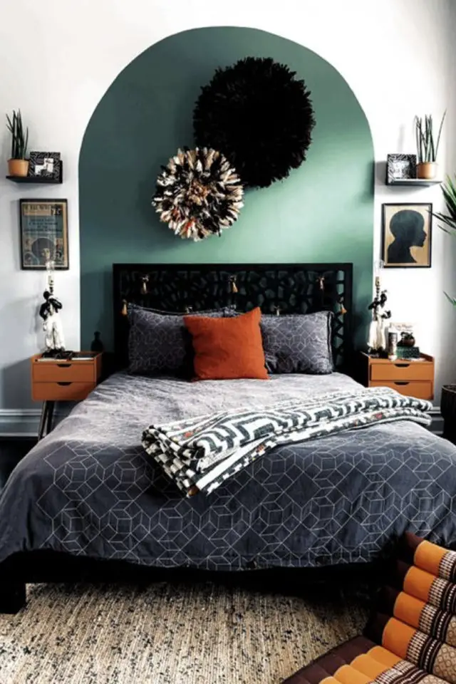 ou peindre une arche chambre à coucher tête de lit ambiance bohème chic