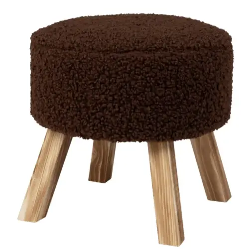 ou trouver decoration style masculin Tabouret à bouclettes marron repose pied pouf déco salon 