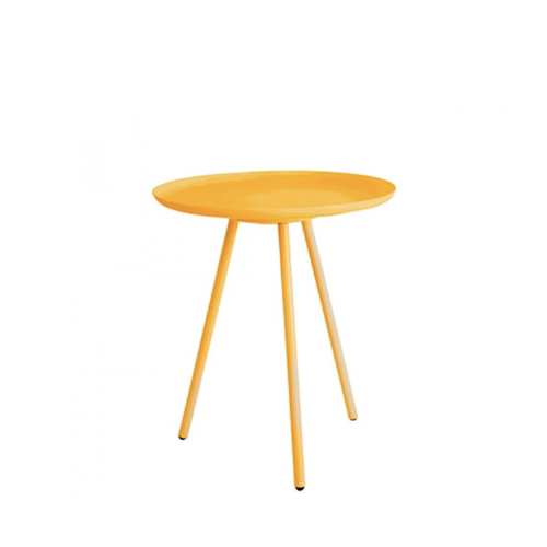 salon coloré couleurs addict Maisons du Monde Table basse métal tripode jaune
