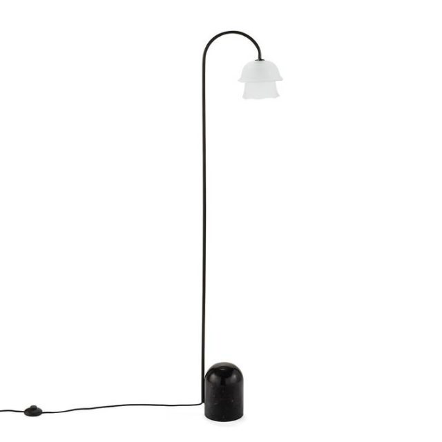 soldes deco hiver La Redoute Lampadaire métal marbre et verre sablé