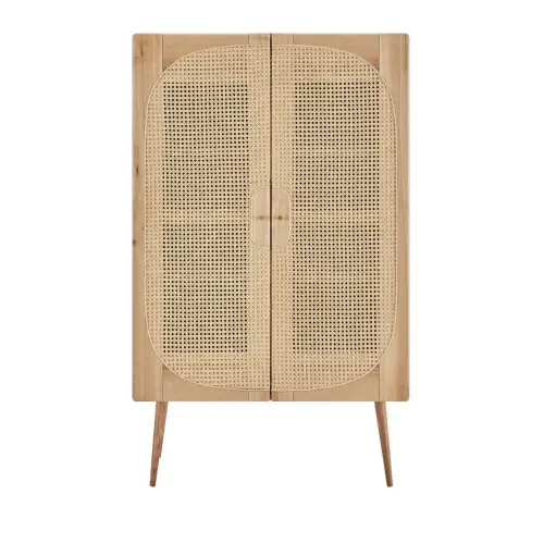 soldes salon hygge petits prix Maisons du Monde Buffet haut en bois et cannage frêne 659,00 € 593,10 € 