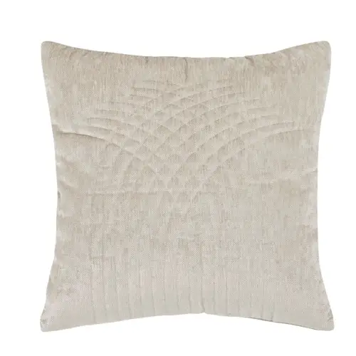 soldes salon hygge petits prix Maisons du Monde Coussin en velours beige motifs brodés 19,99 € 9,95 € 