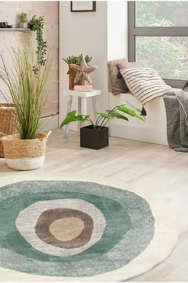 ou trouver tapis couleur organique moderne Tapis Organik rond forme couleur tendance