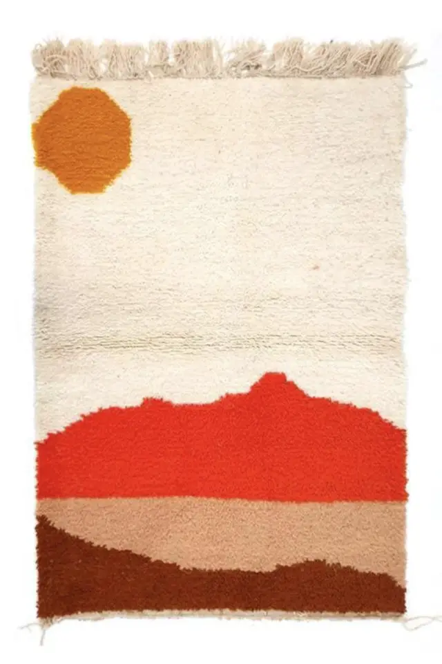 ou trouver tapis couleur organique moderne Tapis Beni Ourain Désert 2018 orange marron beige
