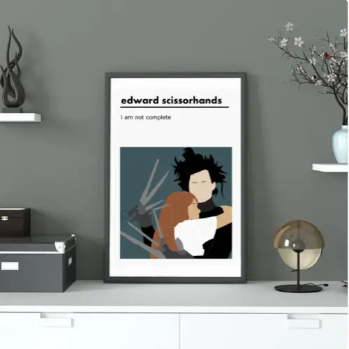 affiche film edward mains argent deco design minimal couple couleur