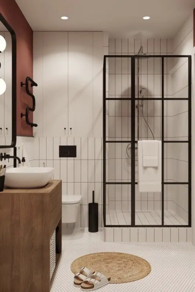 decoration toilettes salle de bain exemple verrière moderne élégante