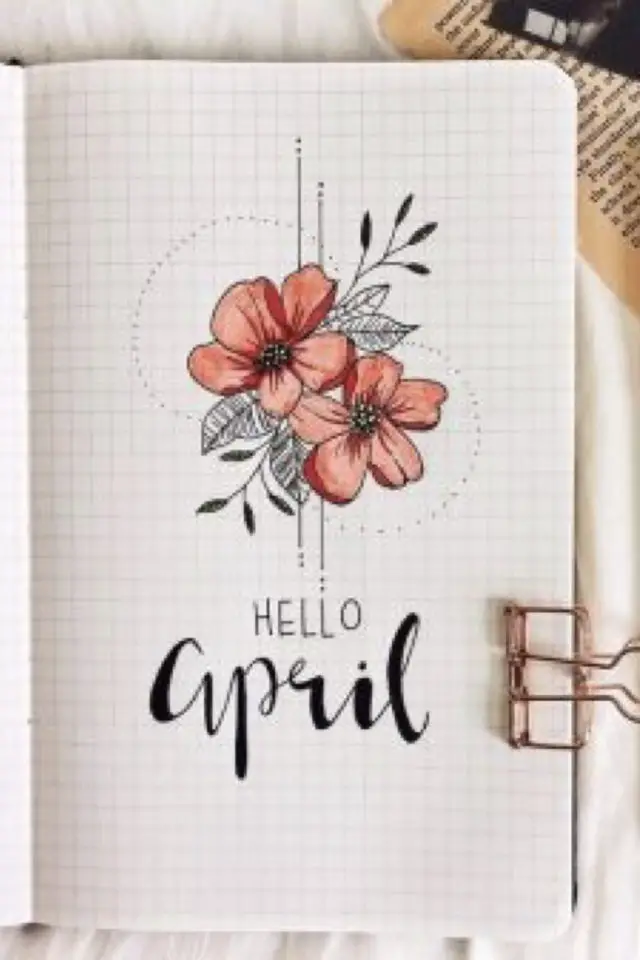 decorer bullet journal avril jolie fleur élégant simple