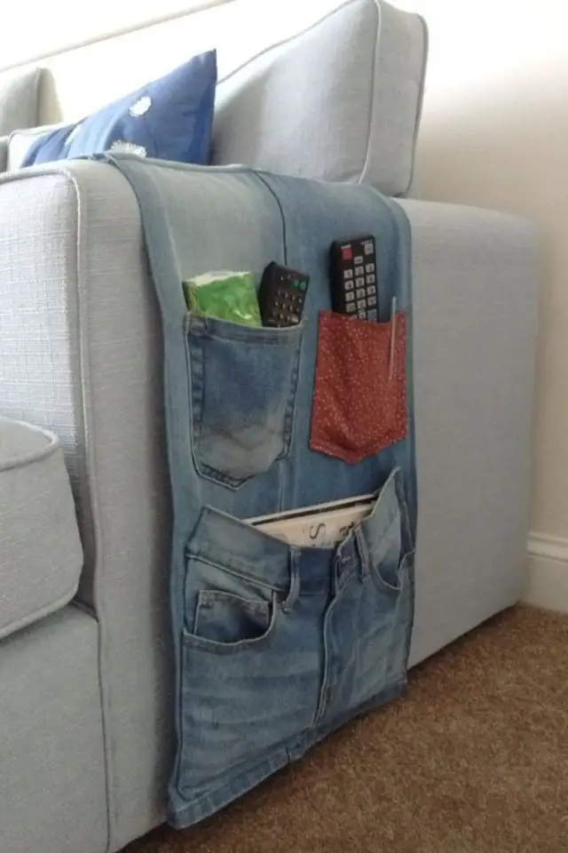 journee du recyclage exemple decoration bricolage couture vide-poche canapé jeans