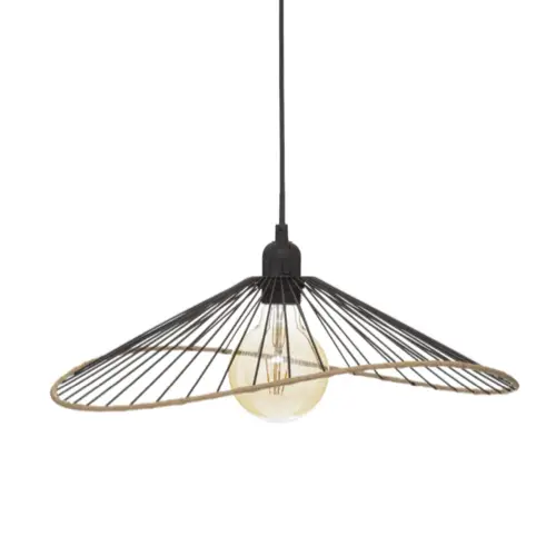 luminaire sobre elegant pas cher Suspension métal noir D45cm filaire