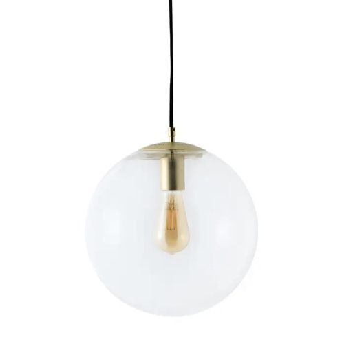 ou trouver luminaire style minimaliste Suspension laiton et verre Ø30 cm cuisine îlot central