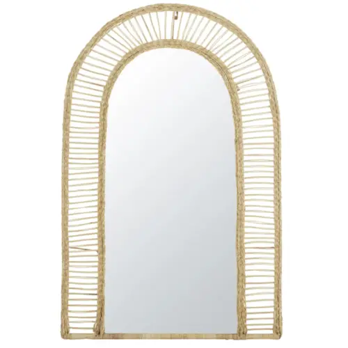 ou trouver miroir arrondi pas cher Miroir en rotin 82x130 arche 