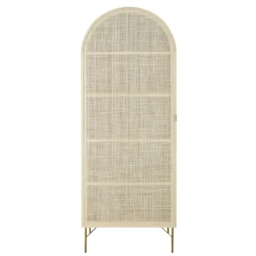 ou trouver mobilier cannage chambre parentale Armoire 1 porte cannage en rotin haut arrondi tendance