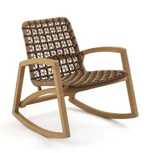 petit balcon meuble deco moderne Rocking chair eucalyptus FSC
