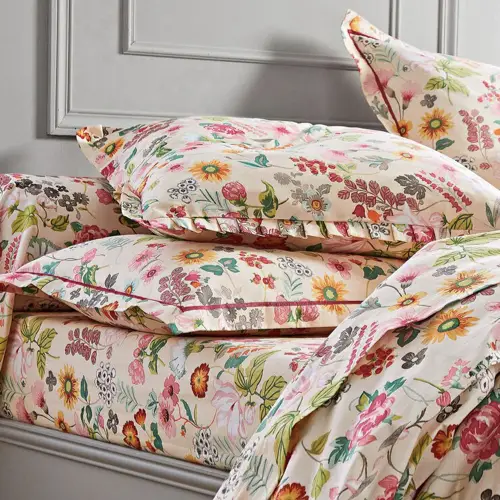 relooker chamber adulte parure draps Linge de lit Kelly en coton imprimé floral