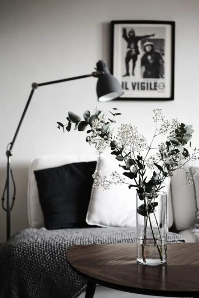 style masculin luminaire minimal noir lampadaire simple minimaliste noir salon moderne