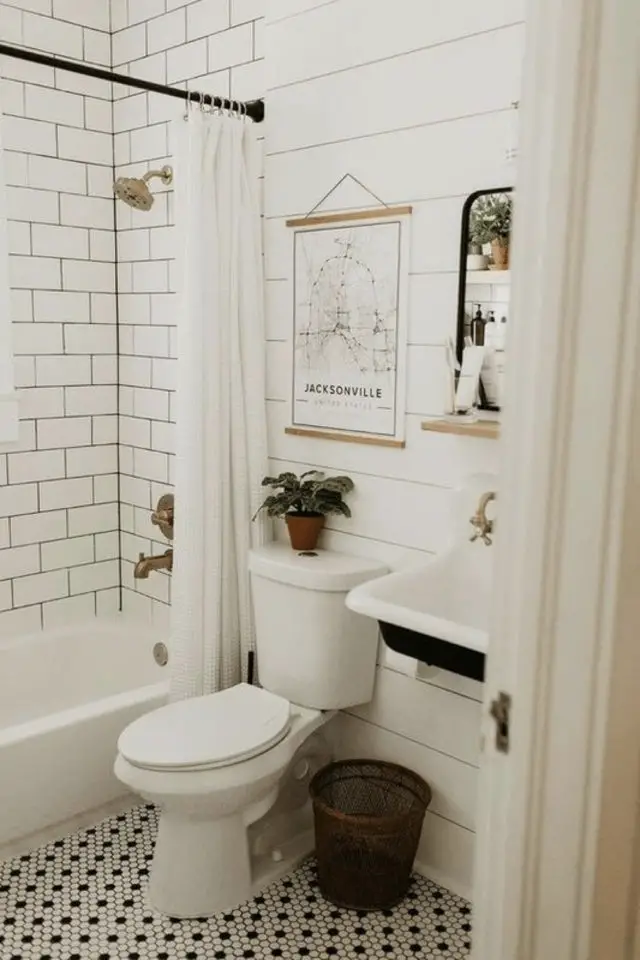 toilettes dans salle de bain exemple ancien appartement baignoire gain de place