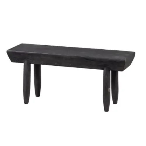 touche de noir accessoire deco Banc en bois L96cm noir meuble appoint