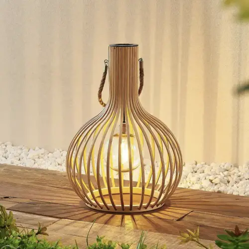 accessoire deco pour exterieur Lampe solaire LED moderne style lanterne bambou