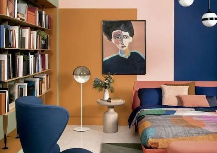 couleur quotidien moderne chambre à coucher color block élégant