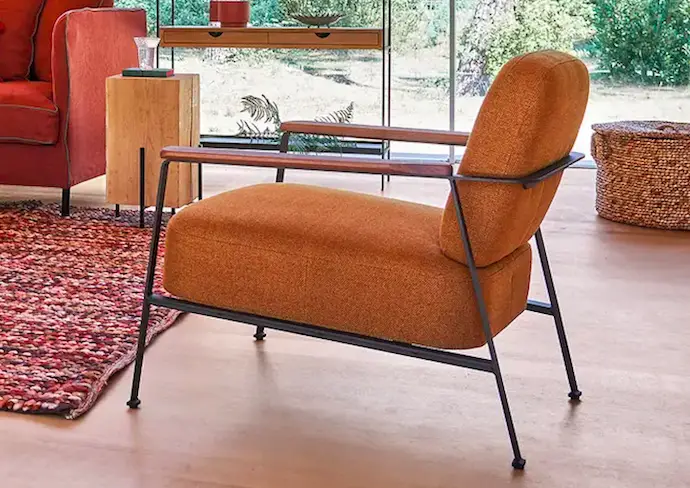 coup de coeur fauteuil moderne vintage couleur chaleureuse tendance élégante chic