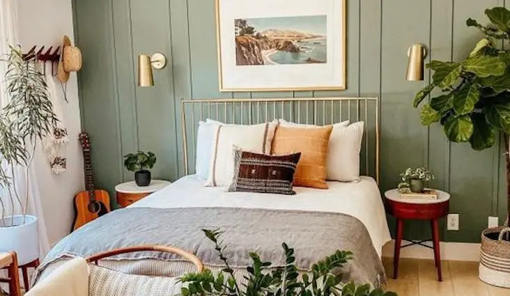 exemple decoration moderne chambre à coucher adulte coussin facile
