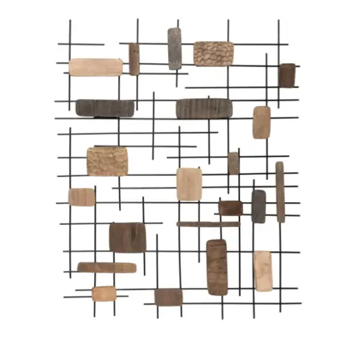 interieur masculin accessoire decoration Déco murale noire, marron et beige 61x75 abstrait