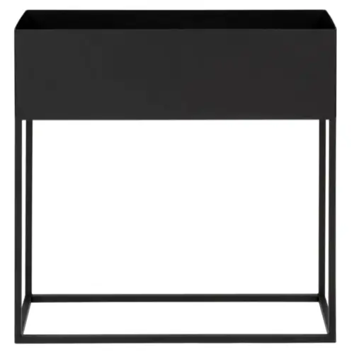 interieur masculin accessoire decoration Jardinière en métal noir moderne épurée minimaliste