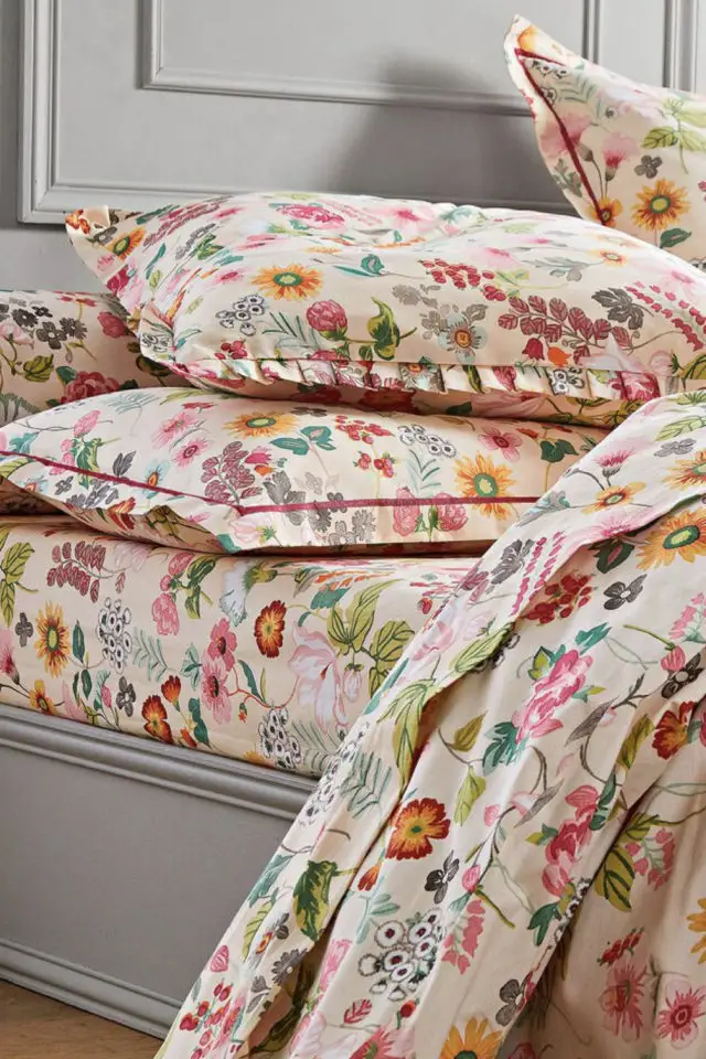 ou trouver linge de lit a fleur Linge de lit Kelly en coton imprimé floral multicolore