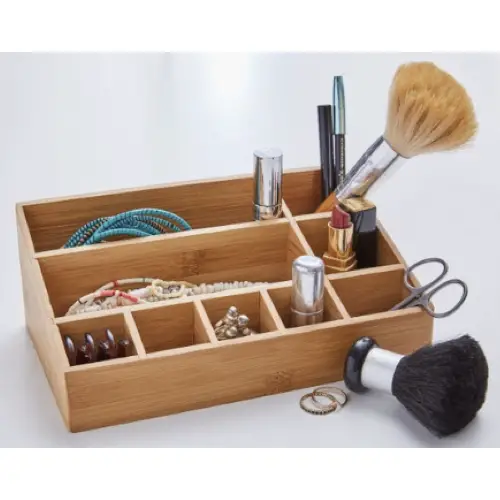 ou trouver rangement maquillage pas cher Organiseur de tiroir 9 compartiments bambou 23,5x14x3x9cm grand modèle