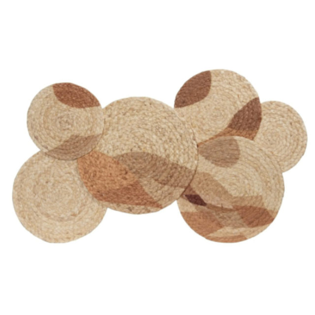 accessoire decoration arrondie pas cher Déco murales en jacinthe d'eau beige et marron 75x44