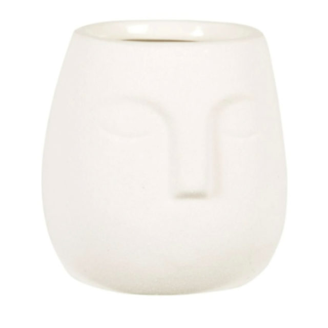 objet deco arrondi pas cher Bougie parfumée visage en céramique blanche 190g