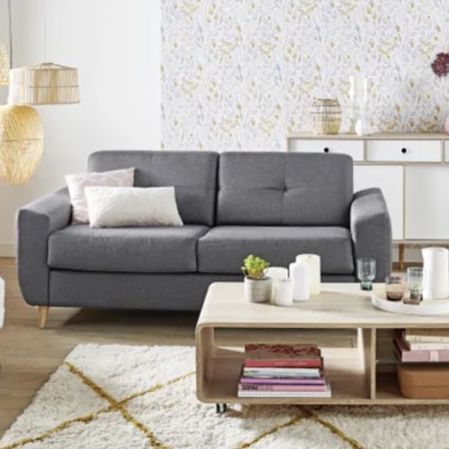 soldes canape pas cher Canapé convertible express NAOMI tissu Malmo anthracite