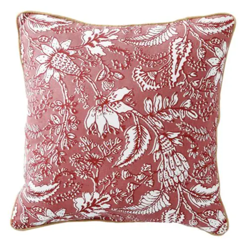 accessoire deco salon coussin pas cher Housse de coussin carrée imprimé fleurs indiennes - lot de 2