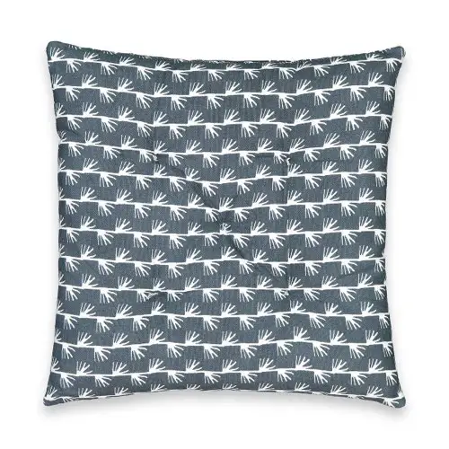 deco coussin soldes pas cher Galette de chaise imprimée bleu pétrole