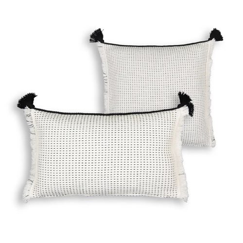 deco coussin soldes pas cher Housse de coussin noir et blanc élégant 