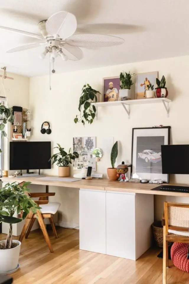 ikea hack bureau exemple meuble cuisine base espace de travail plan de travail bureau