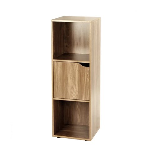 meuble rangement bureau petit prix Meuble 3 cases avec une porte en bois moderne
