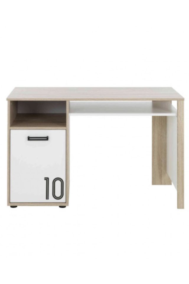 ou acheter petit bureau enfant Bureau enfant 1 porte en bois imitation chêne clair et blanc - garçon adolescent