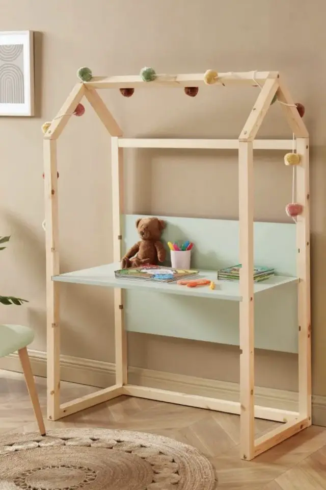 ou trouver bureau enfant deco Bureau enfant cabane vert évolutif bois et vert amande garçon et fille