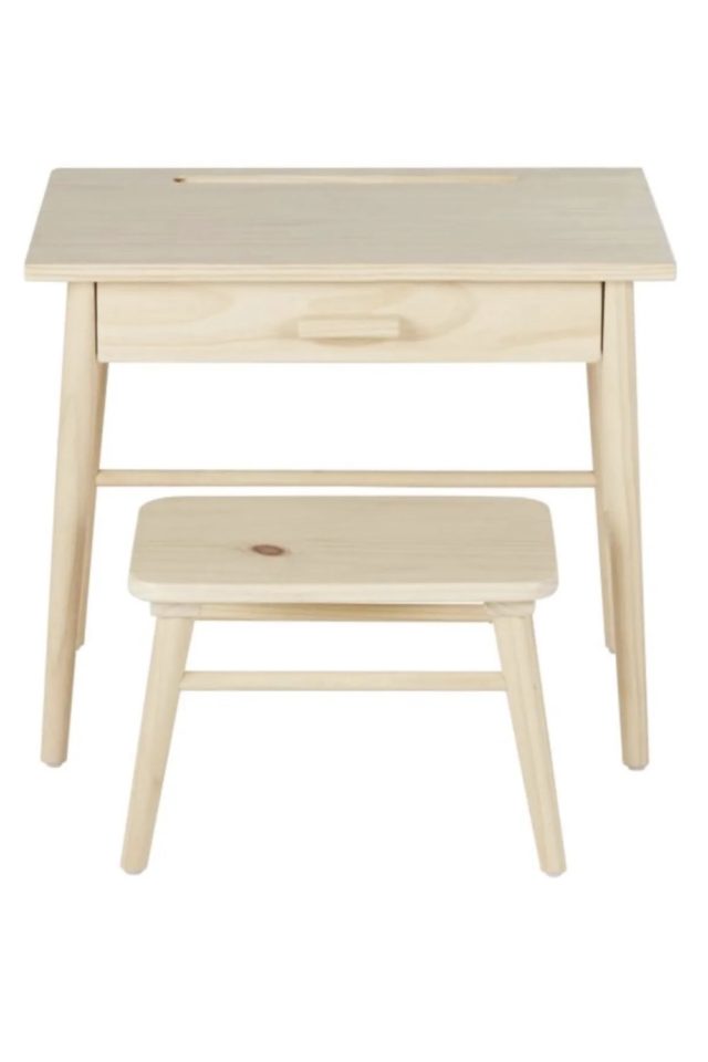 ou trouver bureau enfant deco Bureau et banc en bois de pin massif beige pupitre à peindre