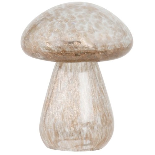 salon objet deco moderne Statuette champignon en verre teinté marron H13