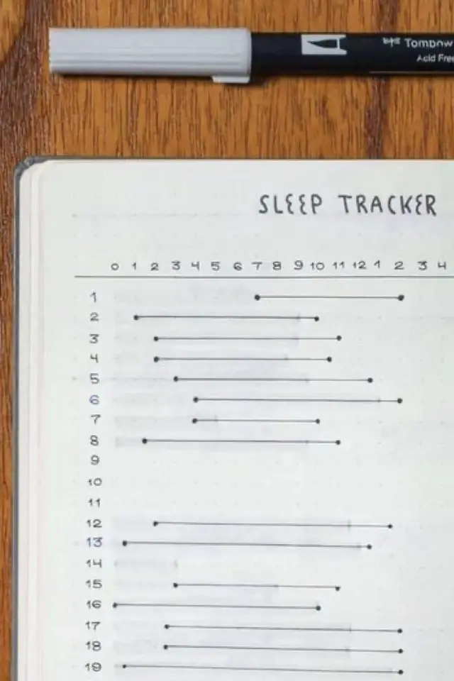 bujo minimaliste tracker exemple sommeil ligne simple fatigue